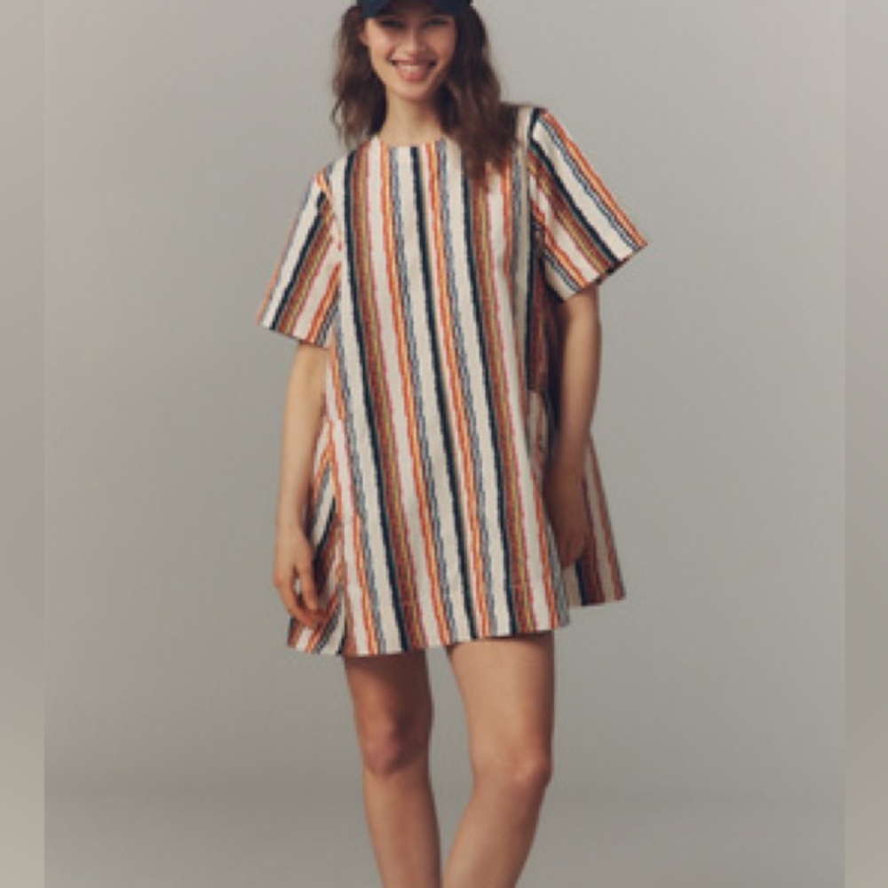 Maeve Multicolor Striped Mini Dress